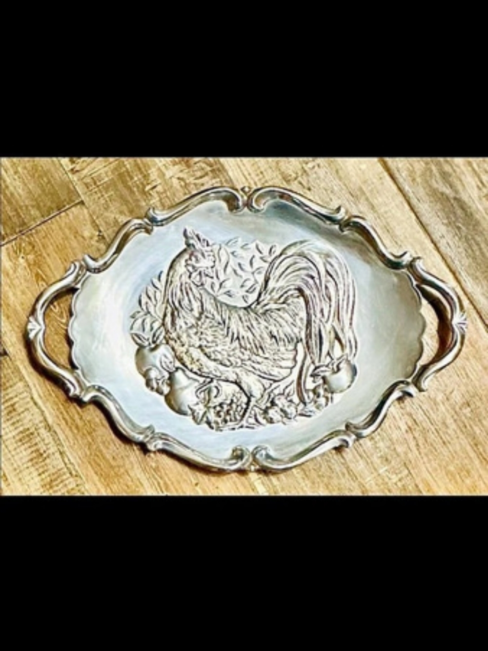 Silver Ornate Decorative Serving Tray